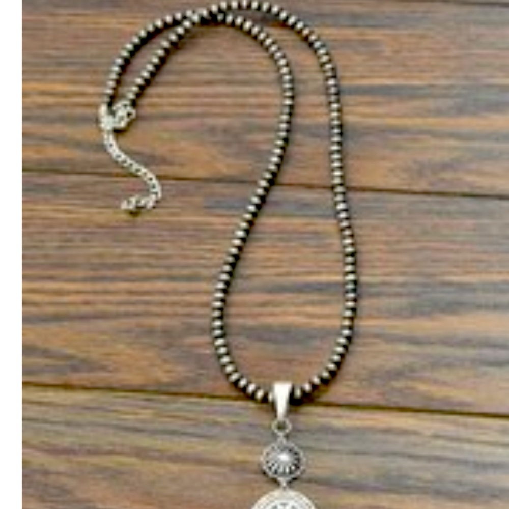 Turquoise necklace and earrings